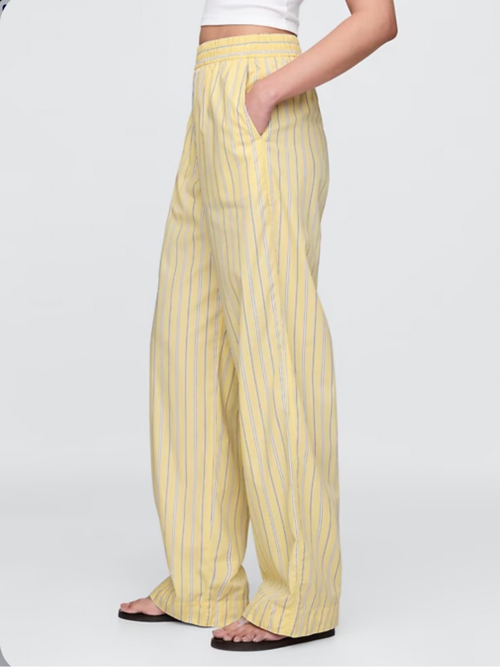 Gap Organic Cotton Poplin Easy Wide-Leg Pants